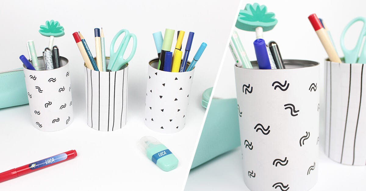 Bleistifthalter mit grafischem Muster DIY