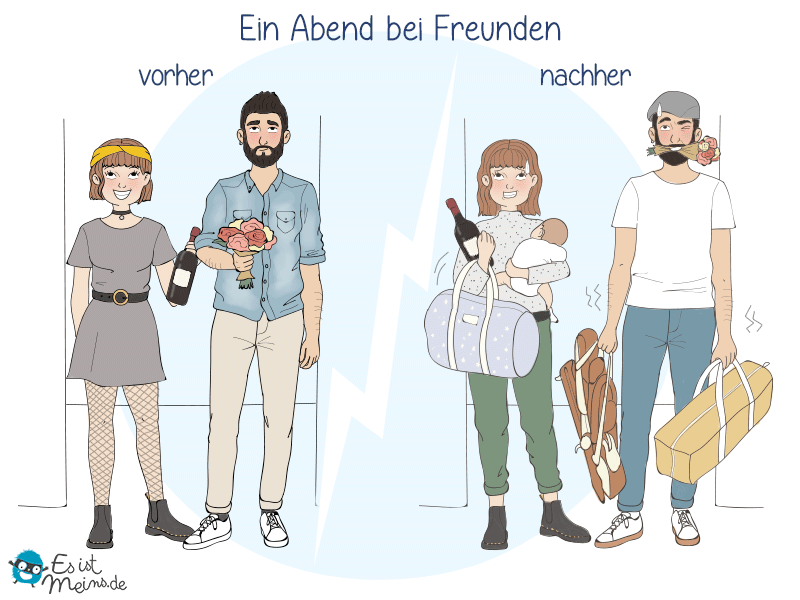Kleines Kind, viel Gepäck! 